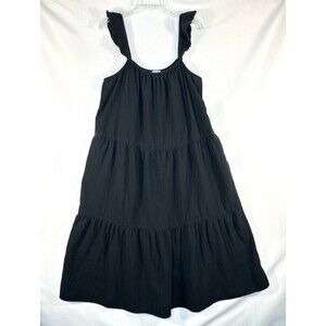 J Crew Dress Women's XL Ruffle Strap Cotton Gauze Maxi Tier Flare Cotton